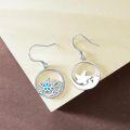 wholesale 925 Sterling Silver Blue Opal Starfish Wave Dangle Earrings Sea Life  for Women Girls-0-4