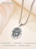 wholesale 925 Sterling Silver St Christopher Medal Necklace with 3 mm Chain - Religious Gift for Men Women Boys Girls-0-2