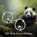 wholesale 925 Sterling Silver Hypoallergenic Bamboo Panda Huggie Hoop Earrings for Sensitive Ears-0-2