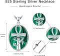 wholesale 925 Sterling Silver Green Malachite Eye of Horus Pendant Necklace-0-5