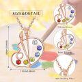 wholesale Rose Gold Palette Necklace with Paintbrushes and Crystals Graduation Jewelry for Women Class of 2023 Inspirational Gift-0-10