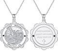 wholesale 925 Sterling Silver Saint Michael Archangel Protection Pendant with 24 Chain  for Women Men Boys Girls-0-0