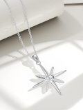 wholesale 925 Sterling Silver Moissanite Compass Pendant Necklace for Women-0-2