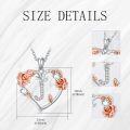 wholesale 925 Sterling Silver Rose Heart Initial Letter Pendant Necklace for Women Valentine's Day Gifts Mothers Day Christmas Birthday Jewelry Mom Wife Girlfriend-0-5