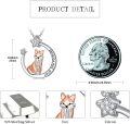 wholesale 925 Sterling Silver Fox Pendant Necklace with Stars and Moon Charm for Girls' Gifts-0-3