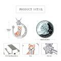 wholesale 925 Sterling Silver Fox Pendant Necklace with Stars and Moon Charm for Girls' Gifts-0-3