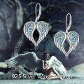 wholesale 925 Sterling Silver Abalone Shell Inlay Angel Wing Drop Earrings for Women's Gifts-0-2