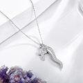 wholesale 925 Sterling Silver Cornicello Cross Pendant Necklace Good Luck Protection Amulet  for Women-0-1