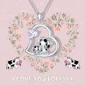wholesale Sterling Silver Stone Cute Animal Pendant Necklace for Couples Sister Daughter Mother Birthday Gift-0-25