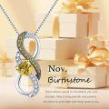 wholesale  925 Sterling Silver & Birthstone Heart Infinity Pendant Necklace for Women, Hypoallergenic Romantic Gift-0-4