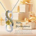 wholesale  925 Sterling Silver & Birthstone Heart Infinity Pendant Necklace for Women, Hypoallergenic Romantic Gift-0-4