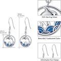 wholesale 925 Sterling Silver Dolphin Ocean Wave Huggie Earrings for Women and Girls-0-2