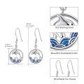 wholesale 925 Sterling Silver Dolphin Ocean Wave Huggie Earrings for Women and Girls-0-2