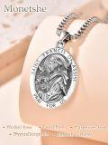 wholesale 925 Sterling Silver St Francis of Assisi Medal Necklace for Men Women Catholic-0-3
