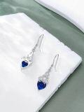 wholesale 925 Sterling Silver Heart Birthstone Celtic Knot Dangle Leverback Earrings-0-97