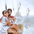 wholesale 925 Sterling Silver Celtic Knot Heart Drop Earrings with Opal and Cubic Zirconia - Irish  for Women-0-5