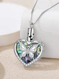 wholesale 925 Sterling Silver Heart Butterfly Keepsake Pendant with Funnel and Chain - Always in My Heart Cremation Jewelry-0-4
