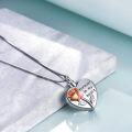 wholesale 925 Sterling Silver Heart Rose Memorial Keepsake Pendant with Funnel and Keychain-0-2