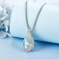 wholesale 925 Sterling Silver Blue Crystal Peacock Pendant Necklace Gemstone s for Women-0-2