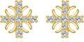 wholesale 14K Gold Snowflake Cubic Zirconia Stud Earrings for Women - Fashionable s-0-0