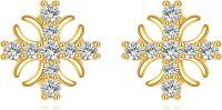 wholesale 14K Gold Snowflake Cubic Zirconia Stud Earrings for Women - Fashionable s-Cross