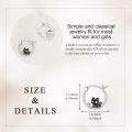 wholesale 925 Sterling Silver Black Cat Hoop Earrings for Women - Cute Kitty Design Gift Idea-0-3
