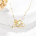 wholesale 14K Gold Love & Rose Pendant Necklace - Valentines Gift for Her-0-2