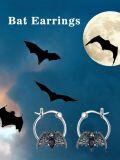 wholesale 925 Sterling Silver 3D Bat Design Hoop Earrings for Women's Fashion s-0-5