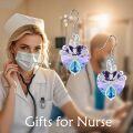 wholesale Popkim Gifts For Nurse Stethoscope Earrings 925 Sterling Silver Heart Crystal Nursing Themed Jewelry Birthday Gifts For Women Doctor Medical Student -0-1
