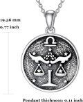 wholesale 925 Sterling Silver 925 Libra Zodiac Sign Pendant Necklace for Women-0-3
