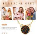 wholesale 14K Gold Opal Cat Face Pendant Necklace with Diamonds - Birthday Gifts for Her-0-5