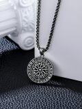 wholesale  Sterling Silver Stone Viking Necklace Norse Jewelry for Men -0-4
