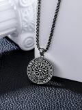 wholesale 925 Sterling Silver Viking Vegvisir Compass Pendant Necklace-0-4