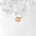 wholesale 14K Gold Rainbow Gemstone Triple Moon Goddess Pendant Necklace-0-3