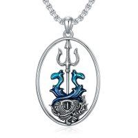 TOUPOP Sterling Silver No Gemstone Anchor Necklace for Men Women-undefined