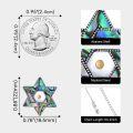 wholesale 925 Sterling Silver Abalone Shell Star of David Pendant Necklace with Compass Design-0-5