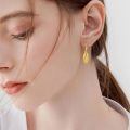 wholesale 925 Sterling Silver Gold Plated Hollow Weave Oval Drop Earrings-0-2