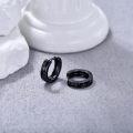 wholesale 925 Sterling Silver Black Viking Hoop Earrings w/ Runes - Norse Pagan -0-1