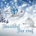 wholesale 925 Sterling Silver Blue Cat Ring With Crystal Detailing-0-5