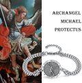 wholesale 925 Sterling Silver Saint Michael Bracelet Religious Protection Jewelry Amulet Gift for Men Women with 7+2 inch -0-1