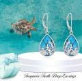 wholesale 925 Sterling Silver Teardrop Turquoise Turtle Coral Drop Earrings Hypoallergenic s for Women Girls-0-4
