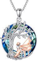 wholesale TOUPOP Sport/music Necklace 925 Sterling Silver Tree Of Life Pendant Crystal Jewelry Birthday Christmas Gifts For Women Sport Players -0-0