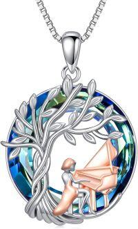 wholesale Sterling Silver Crystal Tree of Life Necklace Sport Music Jewelry Gift for Women-Piano