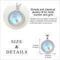 wholesale 925 Sterling Silver Blue Moonstone Celtic Knot Unicorn Pendant Necklace for Women-0-4