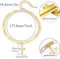 wholesale Gold Plated 925 Sterling Silver Cross Pendant Figaro Chain Adjustable Bracelet for Women-0-4