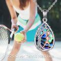 wholesale 925 Sterling Silver Abalone Shell Tennis Player Pendant Necklace-0-2