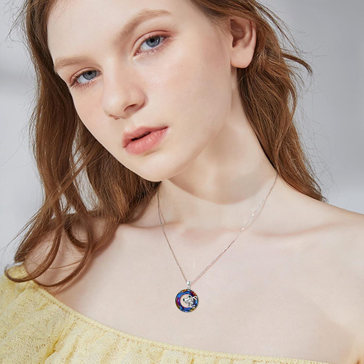 Sterling Silver Crystal Tiger Pendant Necklace for Women -0-2