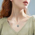 wholesale 925 Sterling Silver Green Butterfly Heart Locket Necklace Vintage Cremation Urn Memorial Photo Pendant-0-1