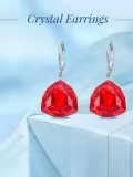 TOUPOP Sterling Silver Birthstone Geometric Drop Earrings For Women-0-3
