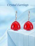 TOUPOP Sterling Silver Birthstone Geometric Drop Earrings For Women-0-3